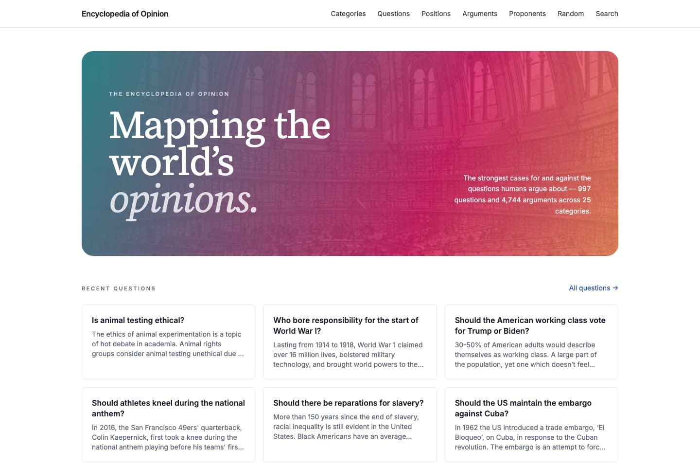 Encyclopedia of Opinion website