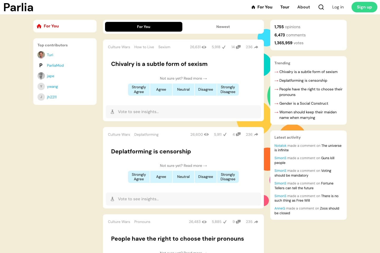 Parlia website